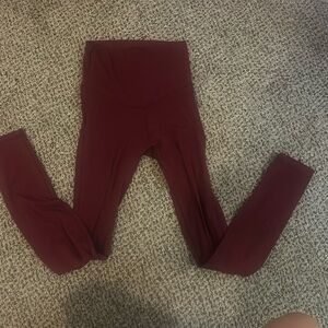 maroon aerie leggings